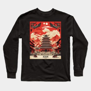 Xian China Vintage Poster Tourism Long Sleeve T-Shirt